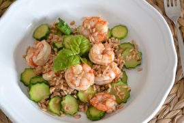 FARRO CON GAMBERI E ZUCCHINE