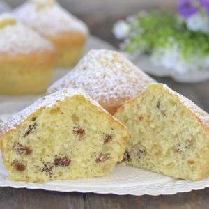 muffin con uvetta con zucchero