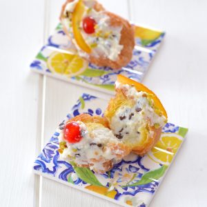 sfince di san Giuseppe con ricotta e canditi