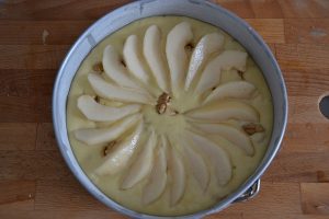 fettine di pera per la torta pere e noci