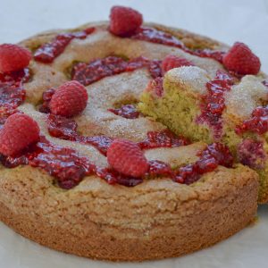 torta pistacchio e lamponi