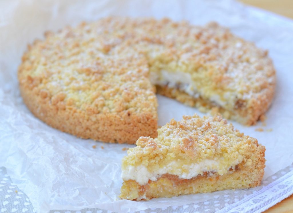 sbriciolata con ricotta e marmellata di arance amare